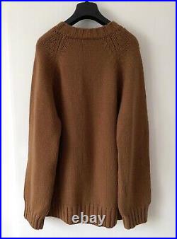 Johnston's of Elgin 100% Cashmere Raglan Sweater Jumper Vicuña Dark Camel M