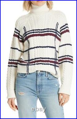 Joie Womens Size Medium Ashlisa Sweater Wool Turteneck Cable Knit Porcelain $348