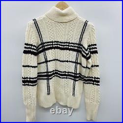 Joie Womens Size Medium Ashlisa Sweater Wool Turteneck Cable Knit Porcelain $348