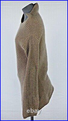 Joseph Jumper Asymmetric Sweater 100% Wool Chunky Knit Beige M