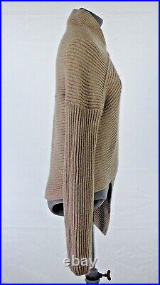 Joseph Jumper Asymmetric Sweater 100% Wool Chunky Knit Beige M