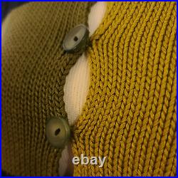 KAORU IZUSHI NWT M Art to Wear Hand Knitted Color Block Sleeveless Sweater
