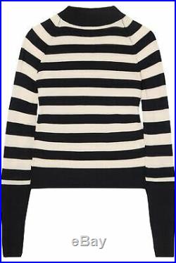KHAITE Striped Navy White Wool Ursula Sweater M NEW