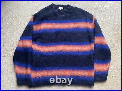 Kenzo Striped Alpaca Knit Mohair Sweater'Midnight' Medium