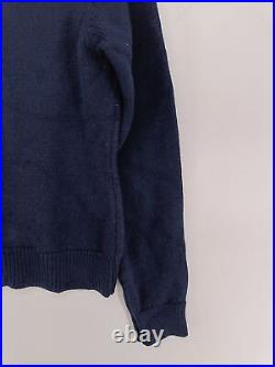 Kettlewell Women's Cardigan M Blue 100% Wool Mock Neck Cardigan