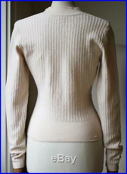 Khaite Gloria V-neck Ribbed Knit Sweater Medium