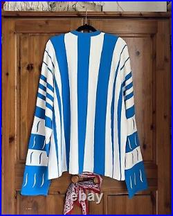 Kiko Kostadinov Hydra Striped Sweater Jumper in Blue / White SIZE M Oversized