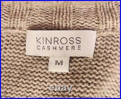 Kinross Wool Cashmere Fox Fur Collar Sweater Jacket Cardigan