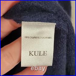 Kule Women 100% Cashmere LOVE Sweater Pullover Jumper Size M Navy Crewneck