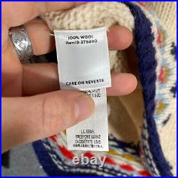 L. L. Bean Jumper Mens Medium Blue White Norway Nordic Sweater Scandinavian 7W