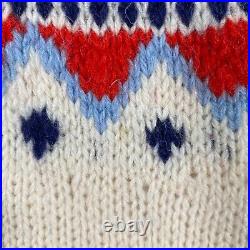 L. L. Bean Jumper Mens Medium Blue White Norway Nordic Sweater Scandinavian 7W