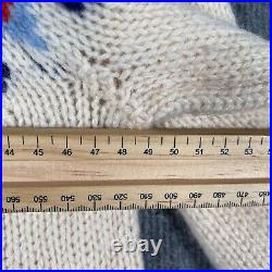 L. L. Bean Jumper Mens Medium Blue White Norway Nordic Sweater Scandinavian 7W