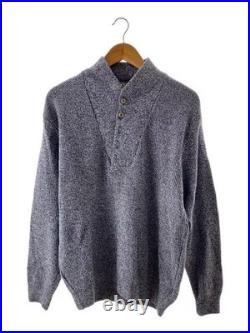 L. L. Bean Knit Sweater (Thick), Medium, Cotton, Blue, Solid Color