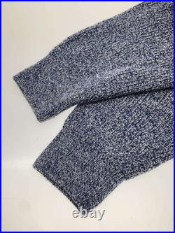 L. L. Bean Knit Sweater (Thick), Medium, Cotton, Blue, Solid Color