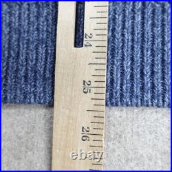 LL Beans Mens Sweater Medium Blue Heather Roll Neck 100% Organic Cotton