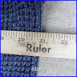 LL Beans Mens Sweater Medium Blue Heather Roll Neck 100% Organic Cotton