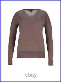LOUIS VUITTON V-Neck Sweater Brown Silk Size M RRP £900