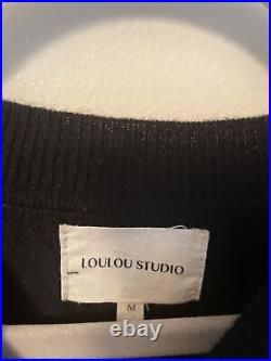 LOULOU STUDIO Short Sleeve Sweater in Black m
