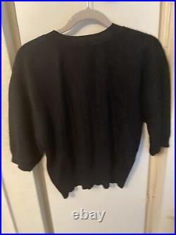 LOULOU STUDIO Short Sleeve Sweater in Black m