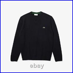 Lacoste Classic Fit V-Neck Navy Blue Sweater Jumper Size M Medium BNWT RRP £130