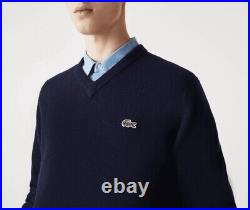 Lacoste Classic Fit V-Neck Navy Blue Sweater Jumper Size M Medium BNWT RRP £130