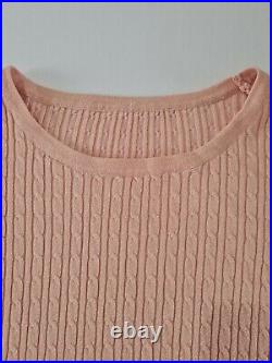 Ladies Jumper Unbranded Size M Long Sleeve Metal Chain Fringe Peach 4789