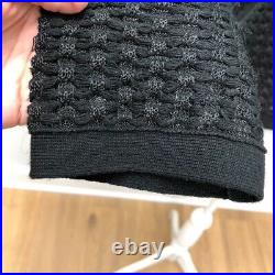 Lafayette 148 Cardigan Sweater Jumper Womens Medium Black 3/4 Sleeve Edgy Office