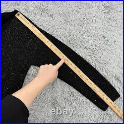 Lafayette 148 Sweater Womens M NWT Metallic Black Bateau Silk Blend Asymmetrical