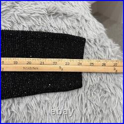 Lafayette 148 Sweater Womens M NWT Metallic Black Bateau Silk Blend Asymmetrical