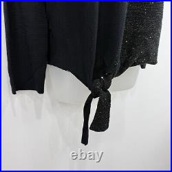Lafayette 148 Sweater Womens M NWT Metallic Black Bateau Silk Blend Asymmetrical