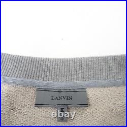 Lanvin Mens Grey Graphic Printed Sweater Jumper Size Medium