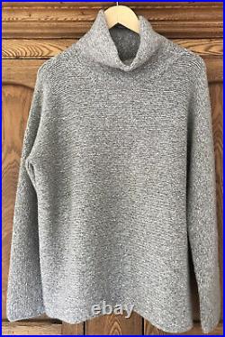 Lauren Manoogian horizontal turtleneck sweater brown white alpaca cotton 2 M L