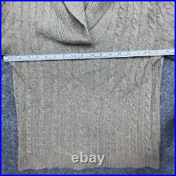 Lauren Ralph Lauren Sweater Womens Medium 100% Cashmere Tan Cable Knit High Neck