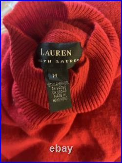 Lauren Ralph Lauren Women's 100% Lambs wool Size M Sweater Red Lauren Ralph Lauren Women's 100% Lambs wool Size M Sweater Red