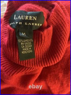 Lauren Ralph Lauren Women's 100% Lambs wool Size M Sweater Red Lauren Ralph Lauren Women's 100% Lambs wool Size M Sweater Red