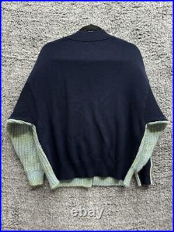 Le Lion Women's Stephanie Cardigan Sweater In Blue Multi Size Medium NWOT