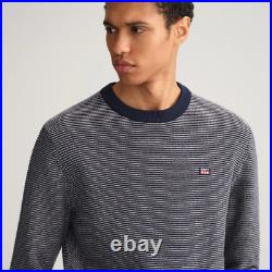 Light Texture Crew Neck Sweater Evening Blue