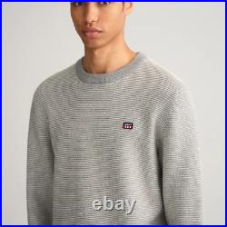 Light Texture Crew Neck Sweater Grey Melange