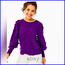 Lilly Pulitzer Kippa Sweater M Medium in Purple Berry Cotton Blend EUC