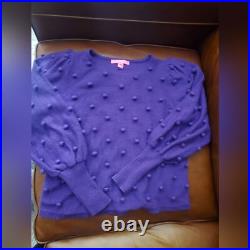 Lilly Pulitzer Kippa Sweater M Medium in Purple Berry Cotton Blend EUC