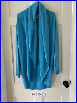 Lilly Pulitzer Long Sweater Sz M in Cyan Blue Cashmere EUC