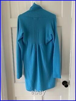 Lilly Pulitzer Long Sweater Sz M in Cyan Blue Cashmere EUC