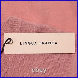 Lingua Franca NWT Pullover Graphic Sweater Size Medium in Pink 100% Cashmere