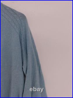 Lochmere Women's Jumper M Blue 100% Cashmere Round Neck Pullover