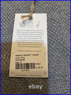 Long Wharf Sweater Mens M Madaket Seawell Crew Light Grey New Quiet Luxury NWT M
