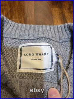 Long Wharf Sweater Mens M Madaket Seawell Crew Light Grey New Quiet Luxury NWT M
