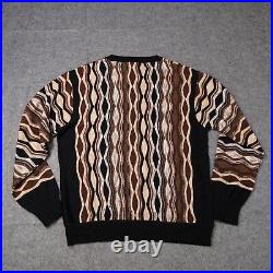 Lorenzoni Multicolor Textured Sweater Medium Italy Merino Wool Blend 3D Jumper