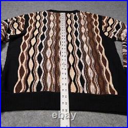 Lorenzoni Multicolor Textured Sweater Medium Italy Merino Wool Blend 3D Jumper