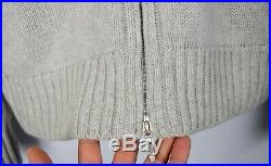 Loro Piana 100% Cashmere Gray Thick Knit Full Zip Cardigan Sweater 44 Medium M