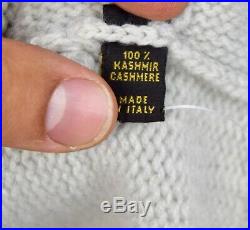 Loro Piana 100% Cashmere Gray Thick Knit Full Zip Cardigan Sweater 44 Medium M